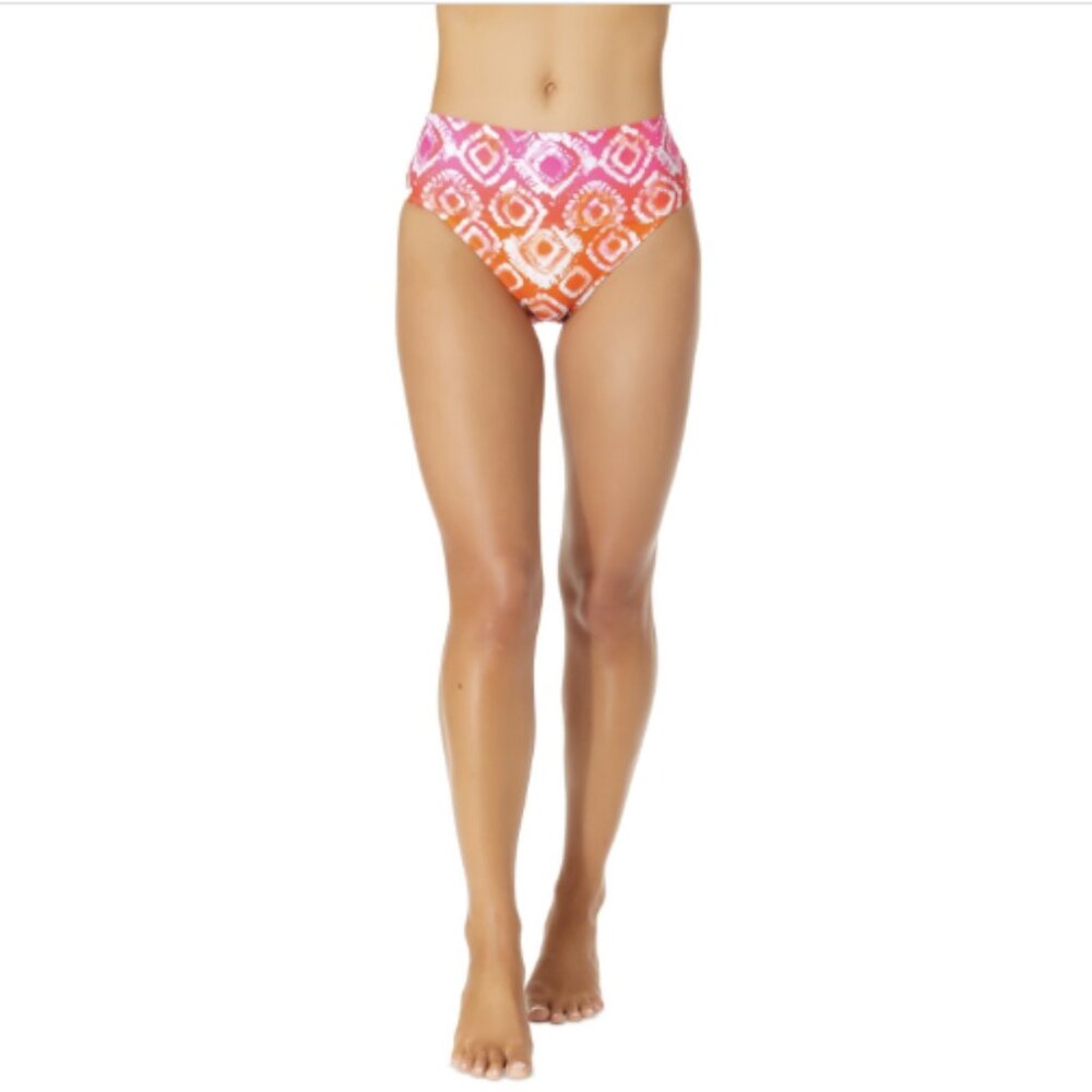 Anne Cole Women's Tie Dye Foulard Brief Bikini Bottoms Multi Color L NWT